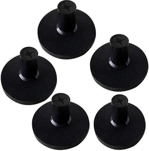 Rubber Golf Tees 1.5 2.0 Height Options with Cross Design 5 Pack for Golf Practice Mat, White Black Durable Tees for Driving Range, Tee Holder Set All-Weather Design for Hitting Mats (Black 2.0'')