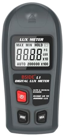 MERIGLARE Luxómetro Digital, Luxómetro Digital de Iluminancia, Medidor de Luz Portátil con Pantalla para Fotografía de Películas en Exteriores Y Hogar.