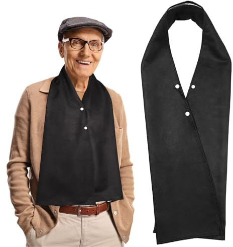 Hahaccizor Adult Bibs for Elderly, Scarf Style Double Layer Clothing Protector With Snaps, Machine Washable Reusable Dining Anti Bib Fouling Elderly, Nursing Adult Bib for Women & Men