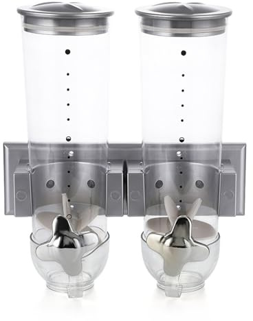 bra dispenser – matförvaringsbehållare | trippel flingmatbehållare | Oumbärlig gallerkorn förvaringsfack köksförvaring organiserare för livsmedel nötter mjöltillverkare och andra ändamål