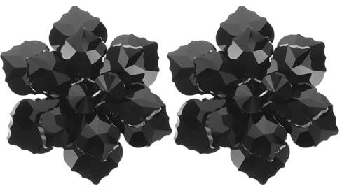 WOFASHPURET Cubiertas de Botones para Camisas Diseño de Flor Creativa, 2 Piezas, Metal Resistente Cristales Brillantes, Accesorios de Joyería para Mujer, Ideales para Eventos Formales y Ropa