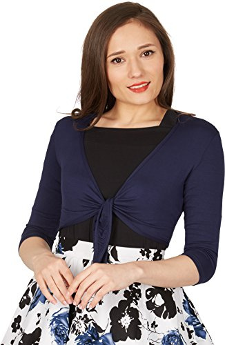 BlackButterfly Jerseybolero Dam Knytning Fram, Midnattsblå, XL
