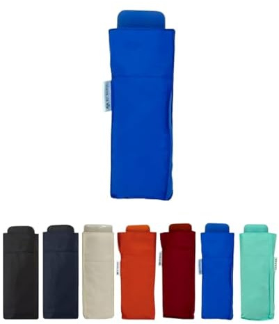 SMATI Mini Parapluie Pliant Compact, Taille Poche (18cm), Ultra Léger (200g.), Parapluie de voyage, Parapluie Femme, Couleur BLEU ELECTRIQUE