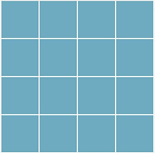 Hiser Rectángulo Adhesivos Decorativos Azulejos Pegatinas para Baldosas del Baño, Mármol 3D Mosaico Estilo Cocina Resistente al Agua Pegatina de Pared, 10x10cm (Azul,30Piezas)