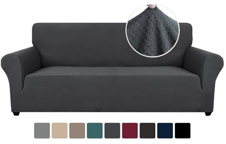 YSTYLE Stretchigt Sofföverdrag med armstöd 3-Sits, Elastiskt Pet Soff Cover Töjbart överdrag, Avtagbar Halkskydd Fåtöljöverdrag Möbel Maskintvättbar, Sofföverkast För Soffa Fåtölj, Grå