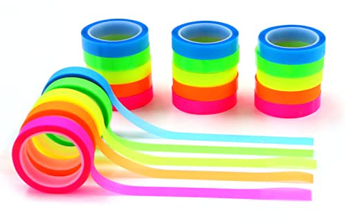 Modixun 20 rotoli di nastro evidenziatore trasparente scrivibile, con note adesive rimovibili, 5 colori vivaci, schede di annotazione, pennarelli per pagine adesive per libri, 0,8 cm x 5 m