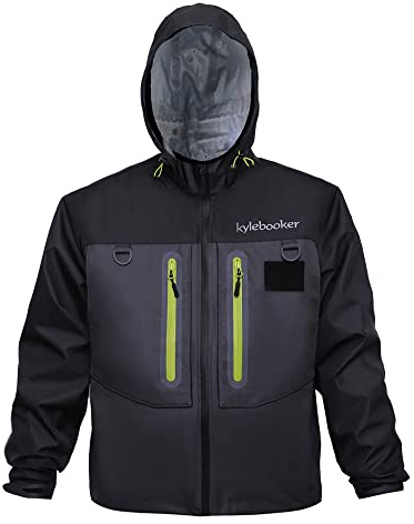Kylebooker Fly Fishing Wading Jacket Outdoor Activities Waterproof Wader Jackets for Men and Women（M,Black）