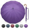G4Free Grand parapluie coupe-vent de 137,2 cm pour 2 personnes, 16 baleines, ouverture automatique, poignée en J, bâton de golf, parapluie de pluie pour homme et femme, 120 cm, violet, Large, Compacte