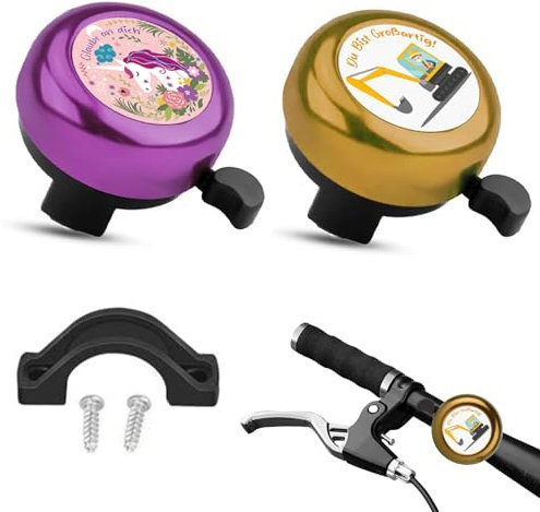Fahrradklingel Kinder Jungen Fahrrad Klingel Kinder Jungen Feuerwehr Bagger Fahrradklingel Kinder Klingel Laufrad Bike Bell Kids (Feuerwehr Bagger)