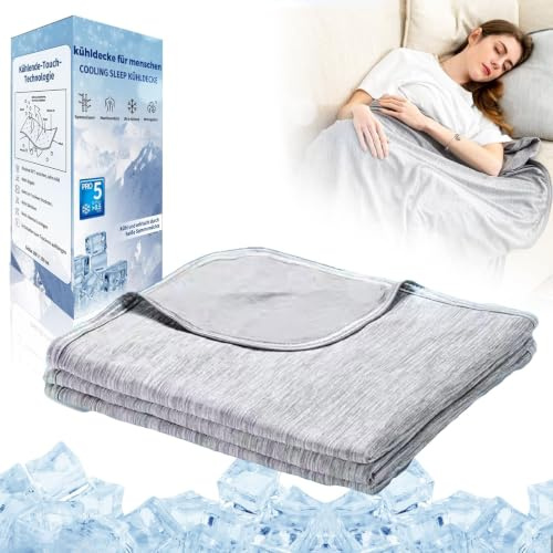 Reiteag kühlende Decke, Cooling Blanket, Eisdecke Kühldecke for Summer, Kühlende Decke mit 5.0 Q-Max>0.5, Kühlende Sommerdecke, Cooling Blanket Bamboo für Baby, Kinder, Erwachsene