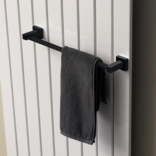 KRONWELL Handtuchhalter Heizkörper - ausziehbar - Handtuchhalter Magnetisch - Badheizkörper Handtuchhalter aus Edelstahl - Magnet Handtuchstange Heizung - Designed in Germany - Schwarz Matt