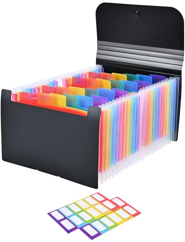 Valtiner Receipt Coupon Holder Organizer, 25 Pockets Small Folder (Black)