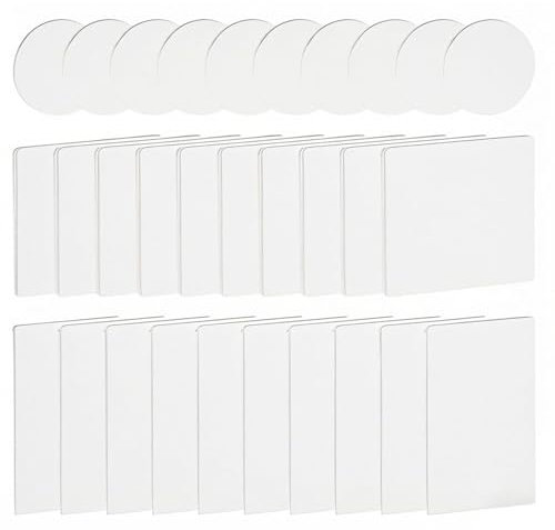 Gekamoyue Adhesivo Doble Cara 30 Piezas, Cinta Doble Cara Extrafuerte Impermeables, Rectángulo, Cuadrado y Redondo, para Montaje de Objetos, Cuadros, Globo