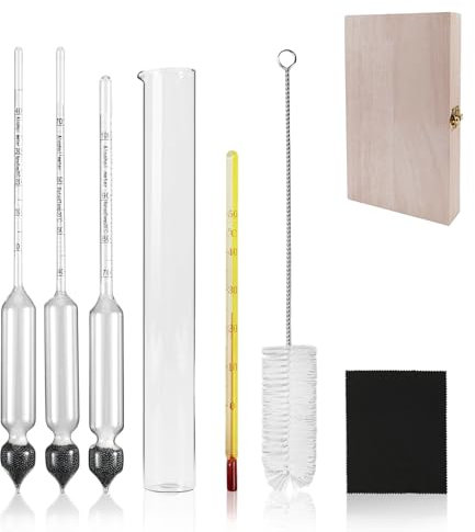 FULHANY Alkoholmeter Tester - 0-100 Vol% - Alkoholmeter - 3 pcs DestilliergeräT - FüR Alle Spirituosen/Destillate, Whisky, Brandy, Wodka, Usw., Zur Genauen Messung Von Hohem Alkoholgehalt