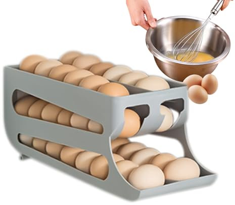 Récipient à œufs pour réfrigérateur - Organisateur d'œufs de réfrigérateur automatique, grille à œufs pour réfrigérateur | Organisateur de boîtes à œufs pour réfrigérateur, grille automatique