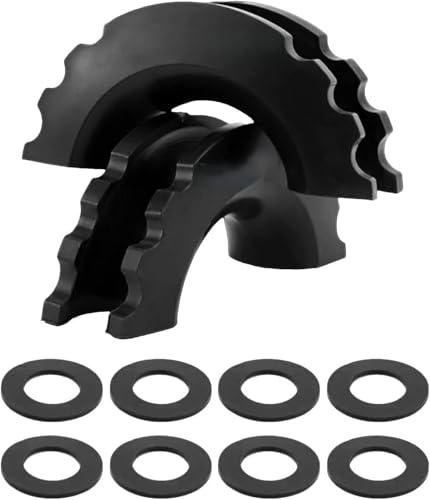 2PCS Car D-Ring Shackle Isolators Kit, Vehicle Shackles Bumper Protector with 8 Washers, Anti-Rust Auto Rattling Isolation Set for 3/4 Inch Shackle, Universal for SUV, Truck, RV (Black)