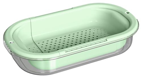 Colador de pie en el fregadero | Escurridor de alimentos de cocina | Ahorro de espacio para verduras Pastas Bayas Vajilla