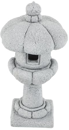 VALICLUD Miniature Japanese Stone Lantern Pagoda with Removable Top Cover for Zen Garden and Aquarium Landscape Decoration Tranquil Asian Bonsai Ornament for Patio Balcony and Micro Garden