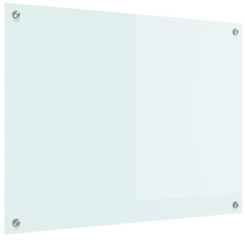 vidaXL Küchenrückwand Weiß 80 x 60 cm Gehärtetes Glas, Moderner, stabiler Küchenoberflächen-Style: Hitzebeständige Glasrückwand für coole Upgrades und modernen Flair