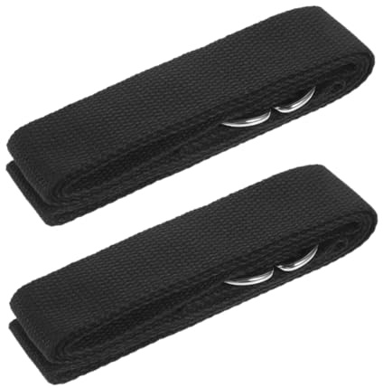 Cabilock 2 pièces Sangle de Yoga Non Élastique Réglable avec Boucles D Métalliques Lot pour Pilates Fitness Ceinture Stable et Confortable pour Étirements et Maintien