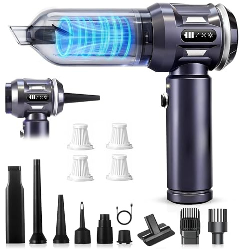 Citybee Handstaubsauger Akku Mini Staubsauger Kabellos - 25000Pa Handstaubsauger Stark 4 in 1 Autostaubsauger mit Bürstenloser Motor - 3 Stufen Tragbarer Staubsauger für Tierhaare Auto Haushalt