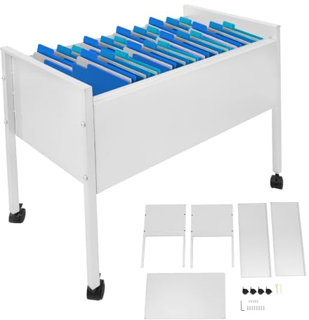 ROGONPDK Rullbart arkivskåp, mapp med hjul, rullbar portfölj, hängande filmapp, modern hängande mapp, rullcontainer, portfölj, filorganisatör 70 × 37 × 60 cm (silver)