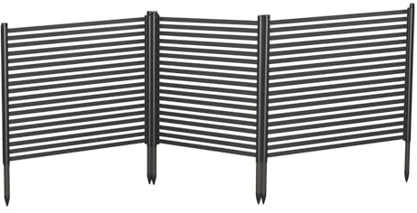 Outdoor Privacy Fence Panels, 48 h x 106 w 3-Panel No-Dig Metal Garden Fence, Rustproof Decorative Barrier for AC Units, Pool Equipment, Trash Can Enclosure, Easy Install Landscape Screening