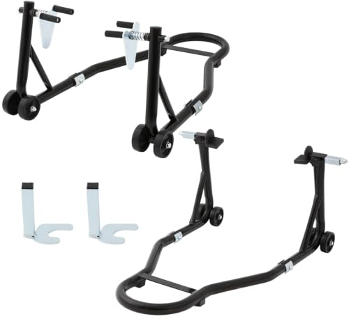 Motorcycle Front and Rear Paddock Stand, 550 kg Wheel Lift with Adjustable Width, Heavy-Duty Steel Swingarm Spool Stand for Sport Bikes, Dirt Bikes, Chain Maintenance and Storage