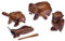 LOGOPLAY 4 Klangtiere im Set (Frosch, Schwein, Grille, Eule) - Klang Tiere - Musik Tiere - Musik-/Percussion-Instrumente aus Holz