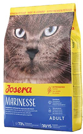 JOSERA Marinesse (1 x 2 kg) | Adult | Premium Trockenfutter für ausgewachsene allergische Katzen | Lachs, Kartoffel & Erbse als ausgesuchte Proteinquellen | getreidefrei | Katzenfutter | 1er Pack