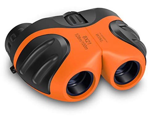 Best Toys for 4-9 Year Old Boys,Girls Happy Gift 8x21 Compact Waterproof Travel Binoculars,Best Gifts for Kids (Orange)