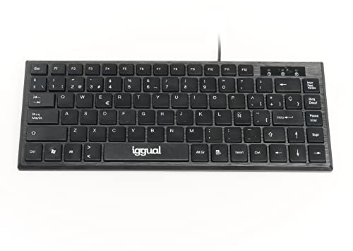 iggual Teclado USB Compacto TKL Slim con 83 Teclas, Ultra‑Silencioso, Diseño Delgado y Ligero, Plug & Play, Ideal para Oficina, Teletrabajo y Espacios Reducidos – Negro