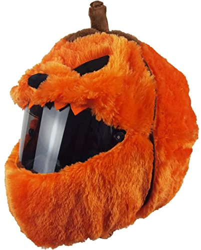 Fun Plush Helmet Cover, Crazy Fun Rides and Gifts for Adult and Boys Girls, Suitable for Full Helmets, Racing Full Helmets,Orange,One Size