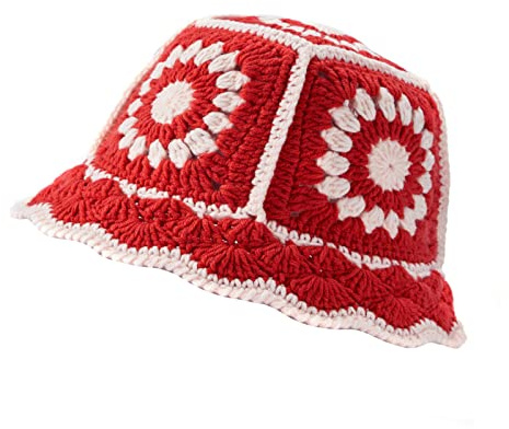 JiaTL WeyJia Chapeau Cloche en Crochet pour Femme tricoté Fait à la Main Pliable Chapeau de Plage Souple, Tendance, Mignon, Confortable et décontracté, B-Magenta, Taille Unique