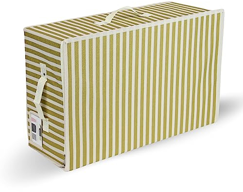 Hoesh UK – Gold Stripe Large Wedding Dress Storage Box With Lid & Acid Free Tissue - Bridal Gown Box, Under Bed Clothes Storage