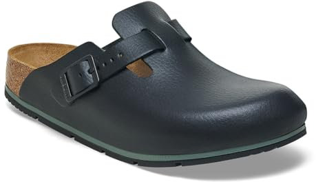 BIRKENSTOCK Boston Pro Leder Clogs - Hochwertige zertifizierte Berufsschuhe für Medizin, Gastronomie und Service, Farbe: Schwarz, Gr: 40 Schmal
