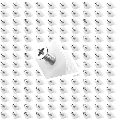 LIHAO Cuñas de Reparación Soporte Fijación de 120 Piezas, Cuñas Estabilizadores de Blanco Posterior Plana Estabilizadores con Tornillos, Cuñas de Inferior Cajón Plastico para Cajones y Muebles