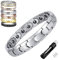 Tseonmis Magnetisches Kupferband von Prostapowers, modisches Quantum-Armband, Kupferarmband für Männer, Kupferarmband mit Einstellbarer Länge (Silver)