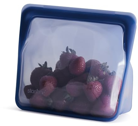 Stasher Bolsa de almacenamiento de alimentos reutilizable de silicona de alta calidad, para microondas, Sous Vide, apta para lavavajillas, horno y congelador, sin BPA, sin fugas, ecológica, 56 onzas