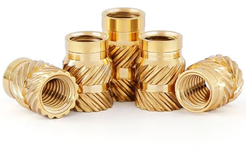 Gewindeeinsatz,50 Stück M10*10 * 12mm C3640 Messing-Heizeinsatz,Einpressmutter Standard Innengewinde Hardware Muttern Durch Einschmelzen für 3D Druck Zubehör Kunststoffteiledurch Wärme Ultraschall