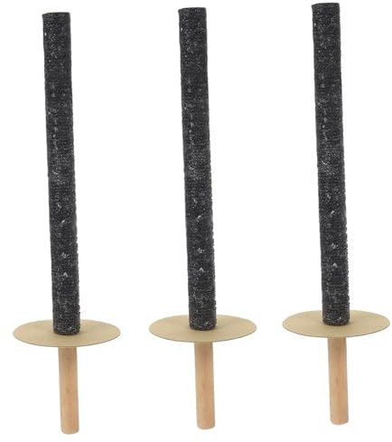 FONDOTIN 3pezzi Torcia Legno Per Esterni Con Manico Di Illuminazione Ambientale Per Matrimoni e Feste All Aperto Resistente Alle Intemperie e Luce Calda Per Giardini e Patii