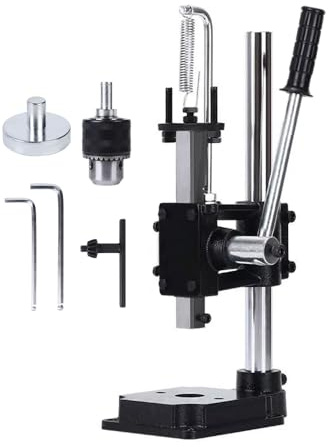 MOFIST Leather Hole Puncher Hand Punching Machine Manual Press Puncher Punch Tools for DIY Leather Craft Punching Holes with Drill Chuck (B - Square Head)