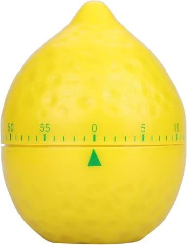 Simpatico timer meccanico a forma di limone, 60 minuti, decorazione della cucina e strumento per conto alla rovescia, batteria, cronometrista gratuito per cucinare, cuocere e attività quotidiane