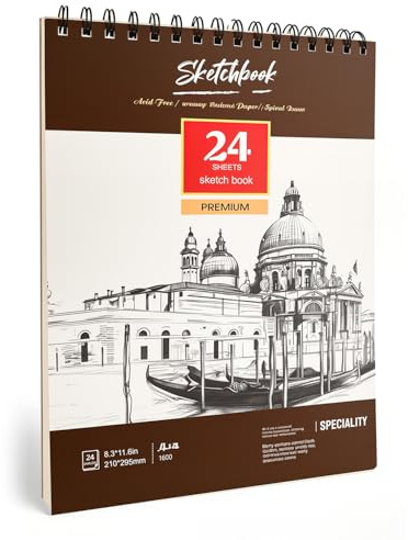 Skizzenbuch 160 g/m² Zeichenblock SketchBook 48 Seiten Skizzenbuch Zeichenbuch Skizzenblock Sketch Book Sketchbook A4 Zeichenpapier für Künstler und Profis