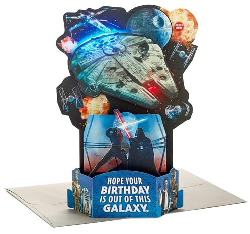 Hallmark Paper Wonder Star Wars Light & Music 3D Pop-Up Birthday Card