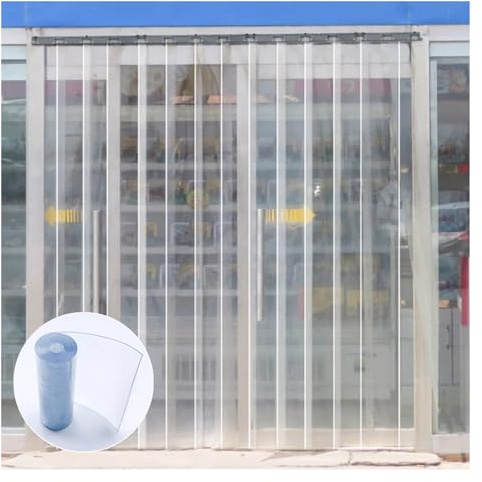 Heavy Du Transparent PVC-remsdörr – 1,2 mm vinyl ain för frys och lager – repharts, 180 x 240 cm/70,87 x 94,49 tum – Easy Inll & Ber