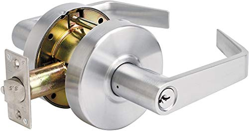 Master Lock SLCHKE26D Heavy Duty Lever Style Grade 2 Commercial Keyed Entry Door Lock with Bump Stop, Brushed Chrome Finish by Master Lock