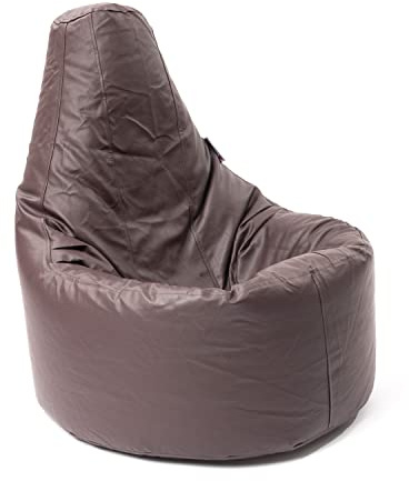 MaxiBean Beanbag Gamer Arm Chair Adult GAMING Bean Bag Faux Leather Game XL Seat POD Bags (Brown)