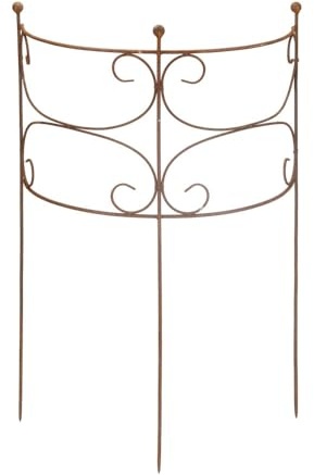 Spaljé, växtstöd, perennhållare, buskhållare, halvcirkelformad, växtställning metall, järn, rost, dekoration, perennhållare, 100 cm hög (60 cm bred)