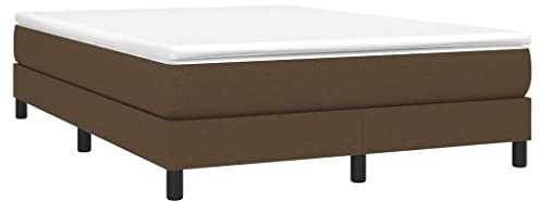 vidaXL Boxspringbett mit Matratze Bettgestell Doppelbett Polsterbett Bett Hotelbett Bettrahmen Lattenrost Schlafzimmerbett Dunkelbraun 140x200cm Stoff